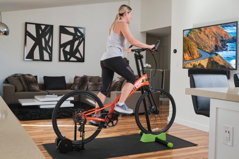 Erin Riding RSUB on Indoor Trainer